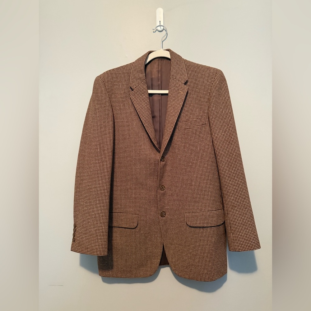 Vintage Sun Sai Fong Tailor Hong Kong Houndstooth Blazer Sport Coat